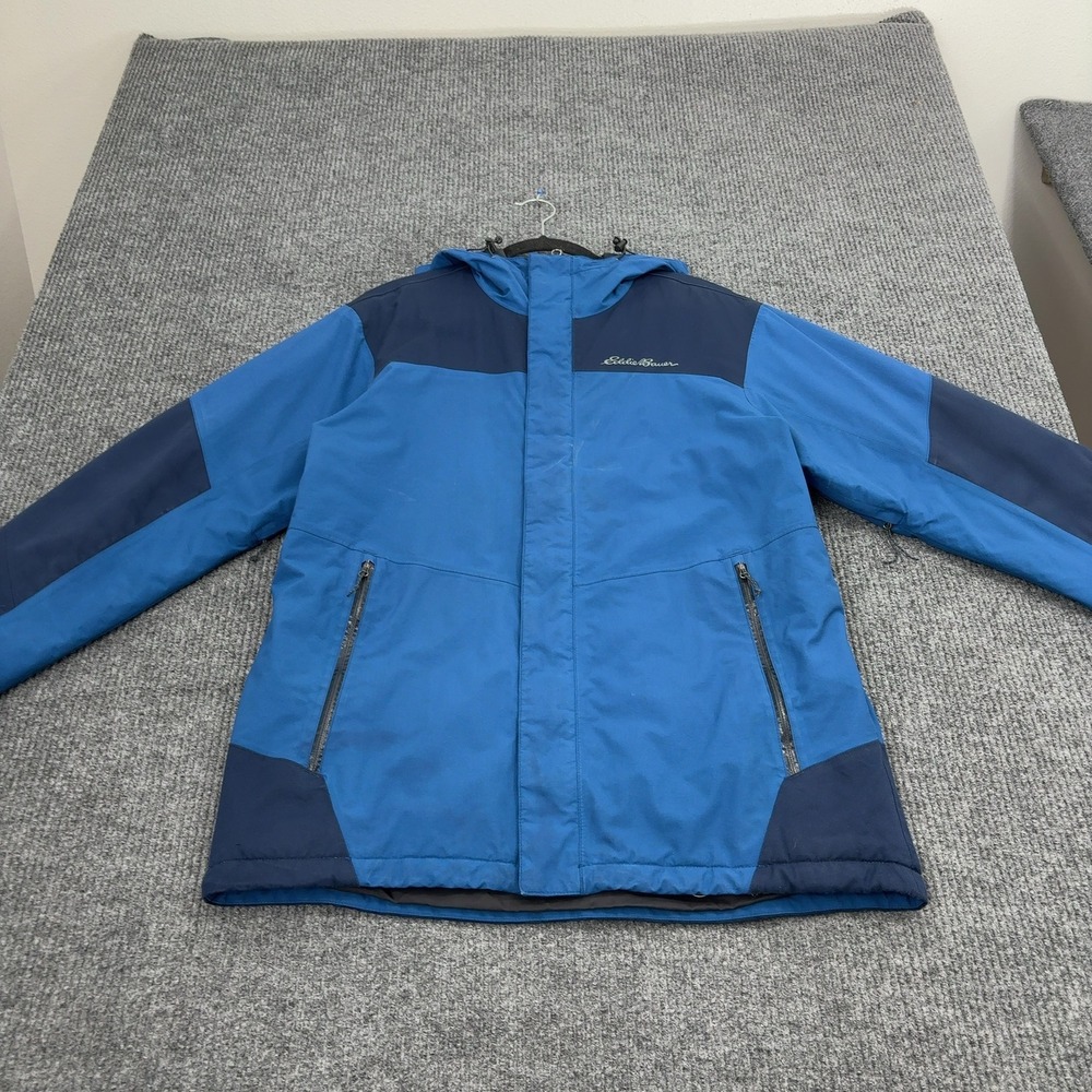 Eddie Bauer Jacket Mens L Blue Polyester Nylon Colorblock Hooded Ski Gorpcore